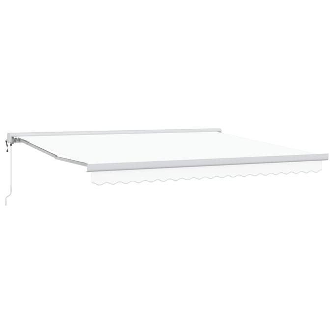 vidaXL - Uitschuifbare - luifel - Wit - 400 - × - 300 - cm - Stof - en - Metaal