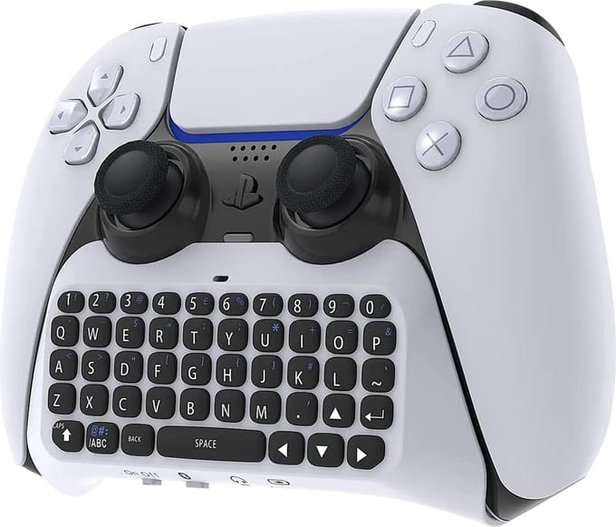 Heuts Goods - Toetsenbord geschikt voor PS5 controller - Qwerty Toetsenbord - Keyboard - Accessoire geschikt voor PS5 - Wit