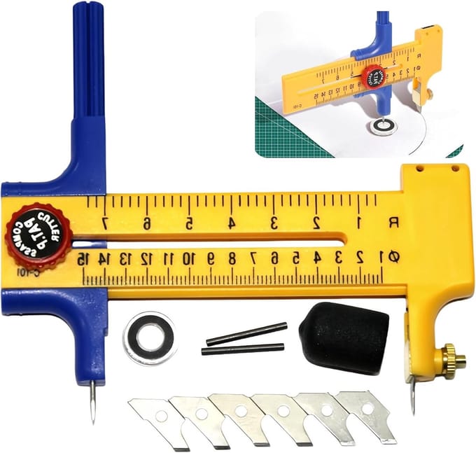 Cirkelsnijder voor cirkels van 1-15 cm - 11 stuks - papier