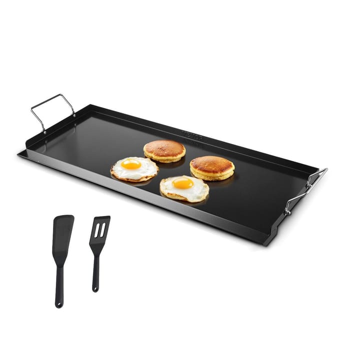 Plancha à surface plane 32x14 pouces Acier au Carbone Panneau Universel pour Grill BBQ Ustensile de Cuisine