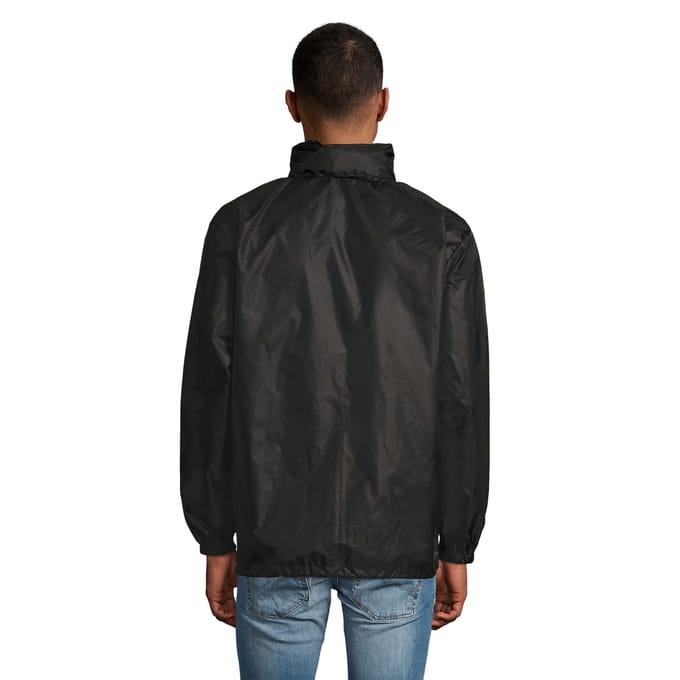 SOLS Unisex windjack met shift voor volwassenen (Zwart)