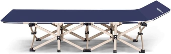 Opklapbed - Gastenbed - Kamperen Reizen - Verstelbare Rugleuning - 190 cm - Blauw