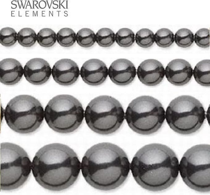 Swarovski Elements, 20 stuks Swarovski Parels, 10mm (20cm), BLACK, 5810