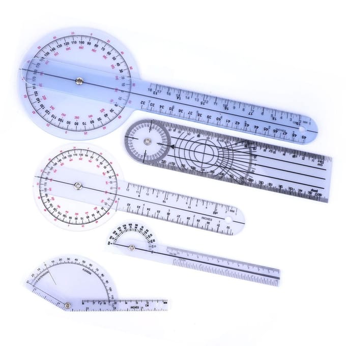 5 stuks 6810 inch 360 graden gradenboog hoek medische liniaal spinale goniometer(Stel 2 in) white