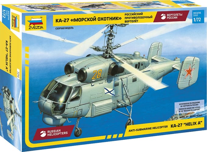 Zvezda Modelbouwpakket Helikopters - 7214 Submarine Hunter Helicopter Helix A Plastic - 1:72 - Modelbouw