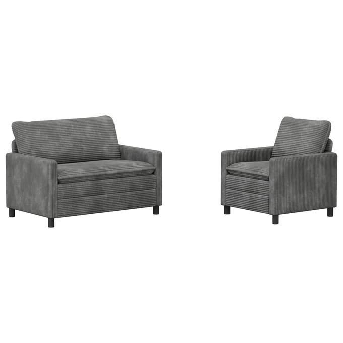 vidaXL - Bankstel - 2 - st - Lichtgrijs - Polyester