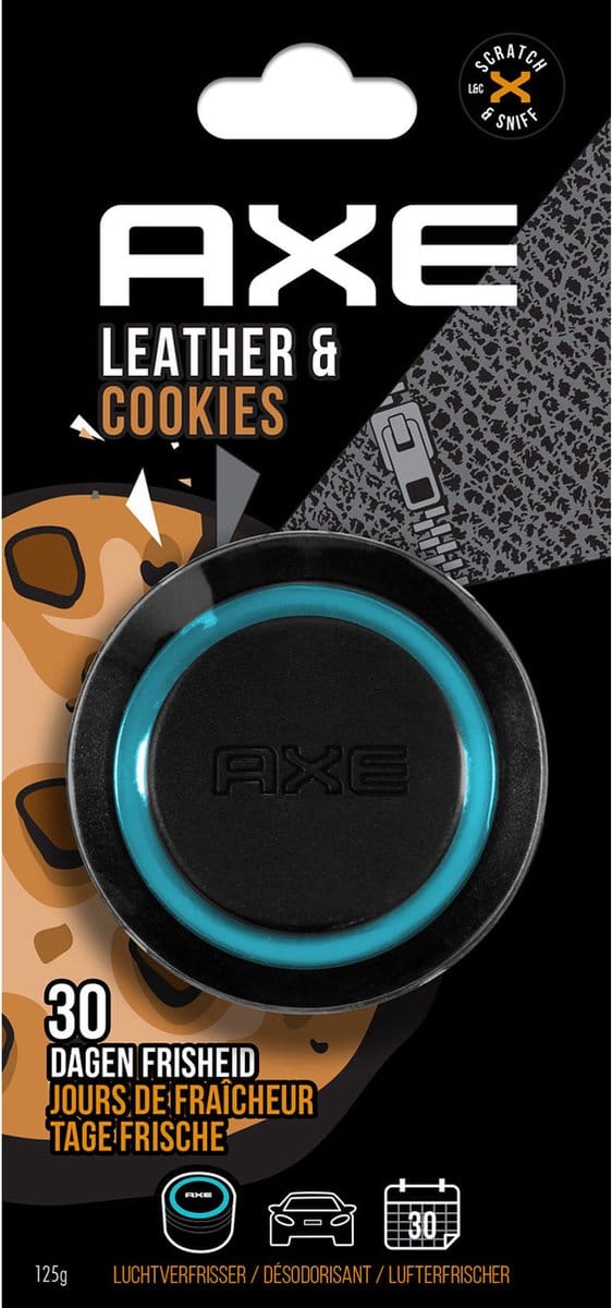 Axe Luchtverfrisser Gel Can Leather + Cookies Zwart/blauw