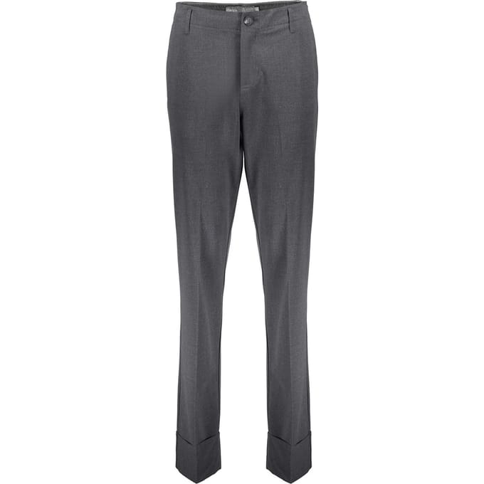 Geisha Pants Big Turn-up Grey Melange Größe: S | Stoffhosen Outlet | Damen | Grau