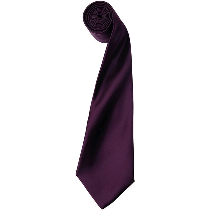 Premier Satijnen stropdas voor volwassenen (Aubergine)
