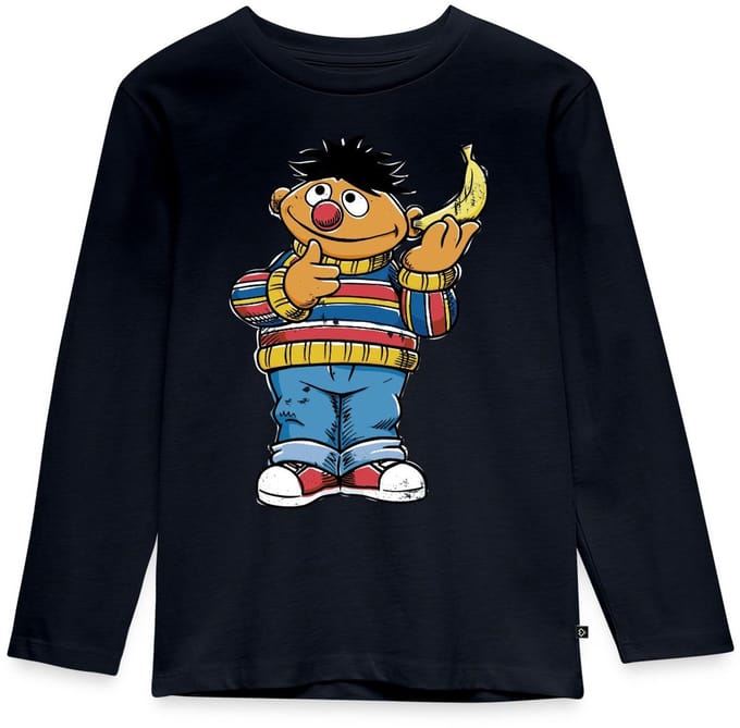 Sesamstraat Ernie Banana Telefoon Premium T-Shirt Kinderen