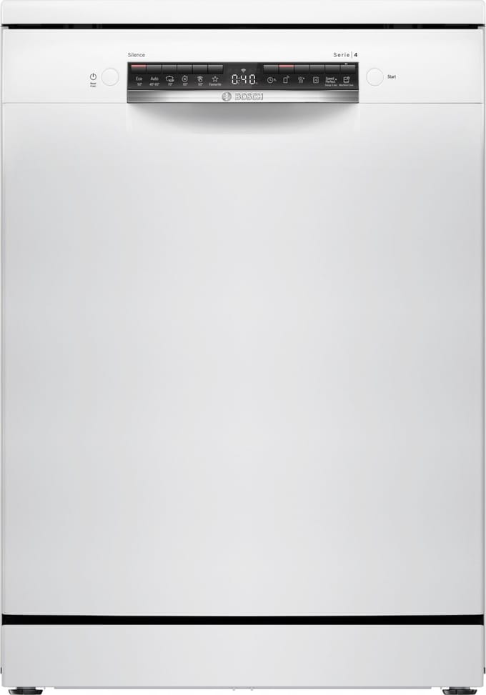Bosch SMS4HTW00E - Serie 4 - Vaatwasser - Vrijstaande vaatwasser - 60 cm - Stil - Wit - Home connect