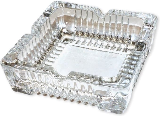 Concorde asbak - vierkant - glas - 10 x 10 x 4 cm - binnen/buiten