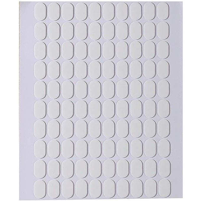 Lot de 100 rubans adhésifs double face transparents sans traces pour faux ongles, présentoir, outils de manucure 100pcs/sheet white