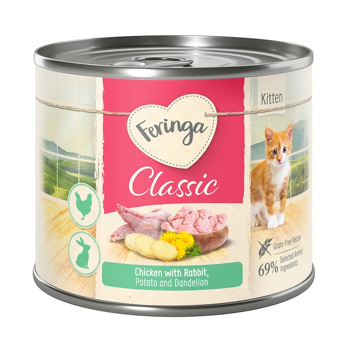 6x200g Kitten Konijn & Kip Feringa Kattenvoer