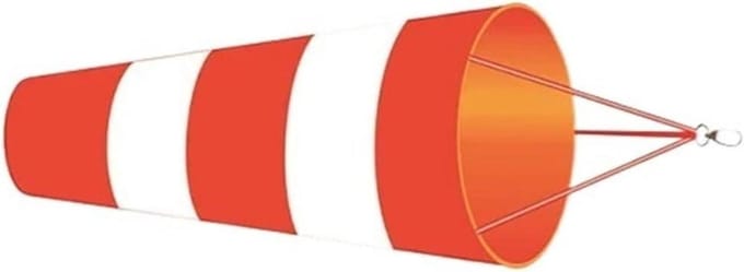 Windzak - Windmeter - Windrichting meten - Weerbestendig materiaal - 60-100 cm - Rood-wit