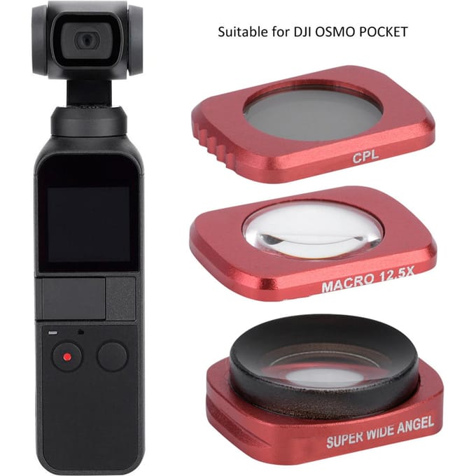 3 stuks CR Groothoek 12.5X Macro CPL Lensfilters Kit voor DJI Osmo Pocket brown