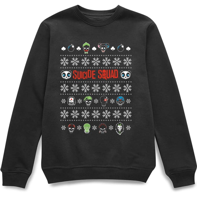 DC Comics Suicide Squad Karakters Kersttrui - Zwart - M