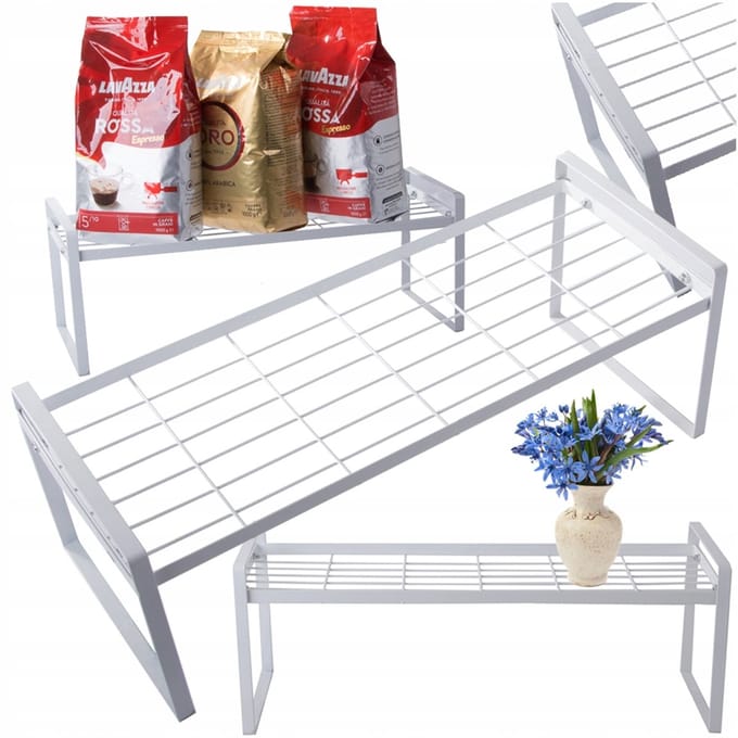 Merkloze Metalen Keuken Organizer - Wit, 1 Niveau