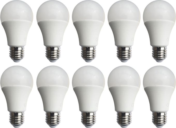 Gloeilamp E27 10 stuks | A60 LED 20W=126W - 2000 Lumen | daglichtwit 6400K