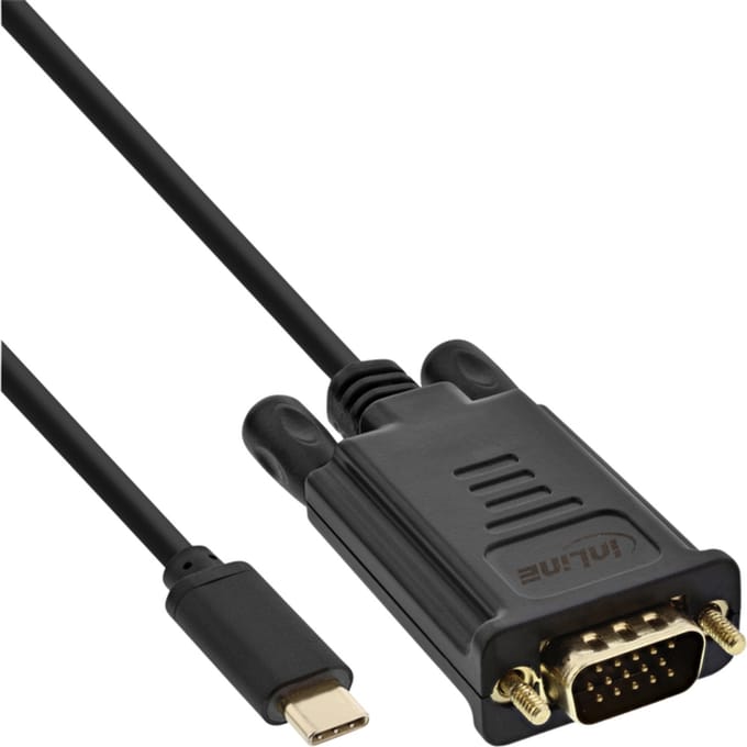 InLine® USB Display kabel, USB-C male naar VGA male, 2m
