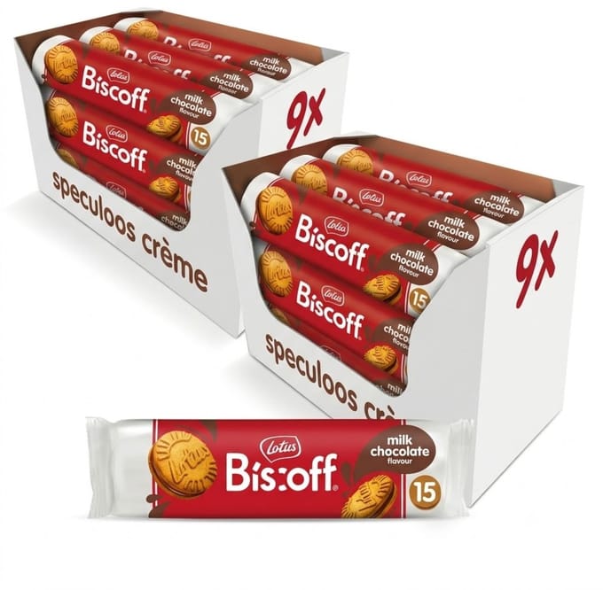 Lotus Biscoff The Original Speculoos Milk Chocolate - Sandwichkoekjes - Multipack - 18(2x9) Stuks
