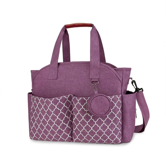 Luiertas - Grote multifunctionele luiertas voor baby's - Reisluiertas voor dames (Paars)