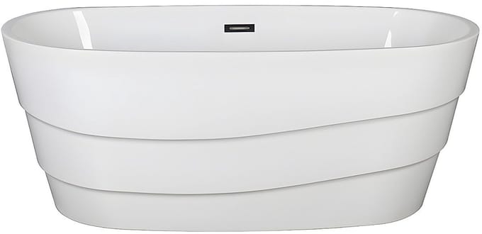 Vente-unique Vrijstaand designbad - 200 L - 150 x 72 x 58 cm - Wit - DOMINIKA