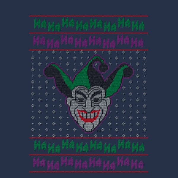 DC Joker Knit Women's Christmas T-Shirt - Navy - M