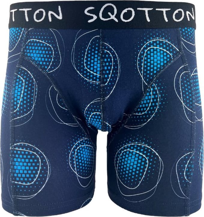 Boxershort - SQOTTON® - Scribble - Blauw - Maat M