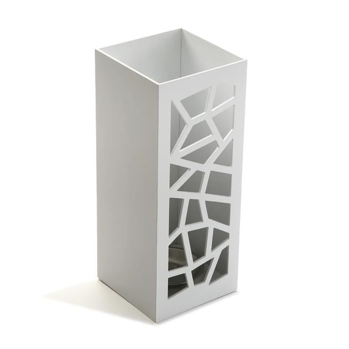 Porte-parapluie - Versa - Geometric - Bois MDF - Blanc - 48,5 x 22 x 22 cm blanc