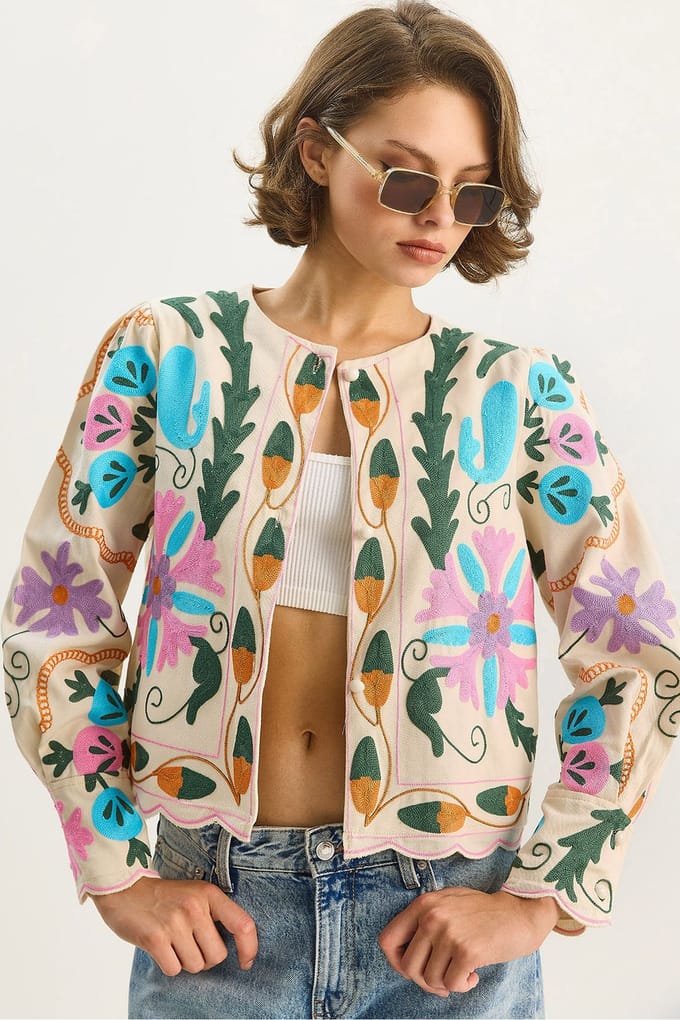 Bloemenprint Jas