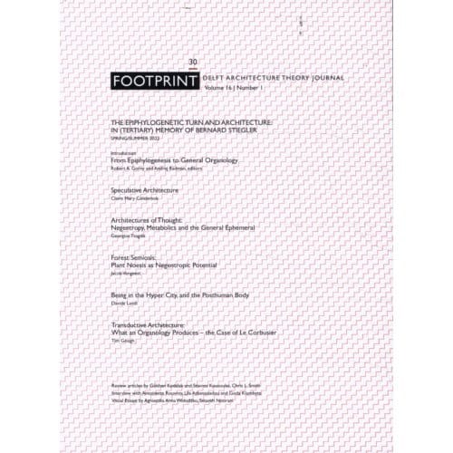 Footprint 30. Epiphylogenetic Turn And Architecture - Footprint Journal