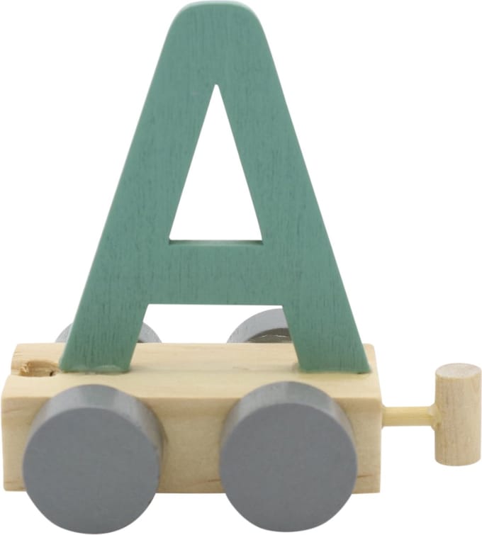 Lettertrein A groen | * totale trein pas vanaf 3, diverse, wagonnetjes bestellen aub