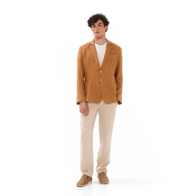 Linnenbroek met elastische taille Haris Cotton