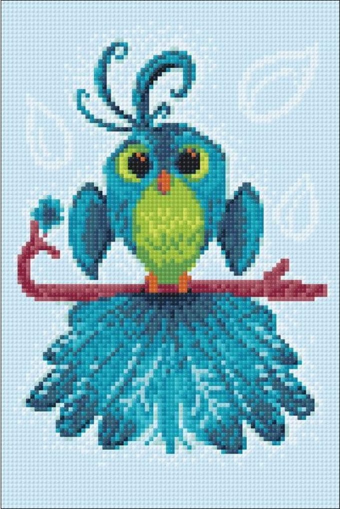 Wizardi Diamond Painting Kit Bird of Luck WD238