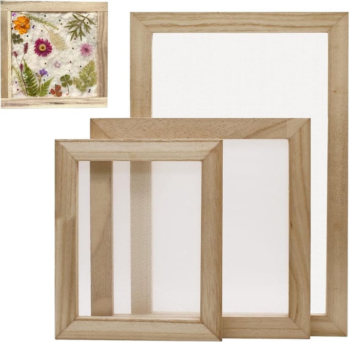Set van 3 Papermaking Frames in Verschillende Maten voor DIY Papier Ambachten en Creatieve Projecten
