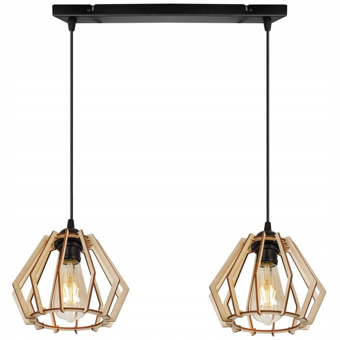Light-Home TIMBER 2360/2 – Hanglamp – Hout – Modern – 2x E27 – LED-ready