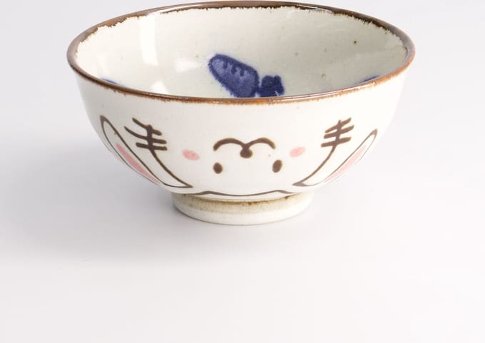 Tokyo Design Studio - Kawaii Rabbit Usagi Rijstkom - Rood - 300 ml - Ø 11,5 cm