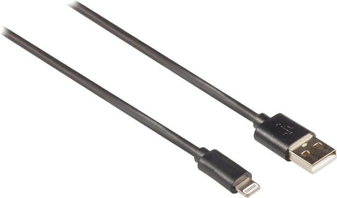 8-pins Lightning naar USB-A kabel - USB2.0 - tot 2,4A / zwart - 2 meter
