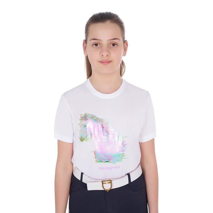Katoenen meisjes-T-shirt Equestro Interference Horse