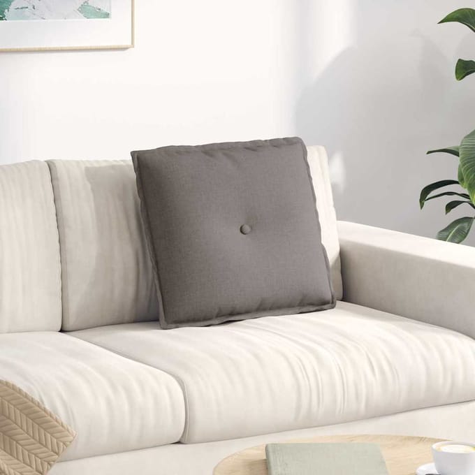 vidaXL - Rugkussen - Taupe - 50 - x - 45 - x - 19 - cm - Stof
