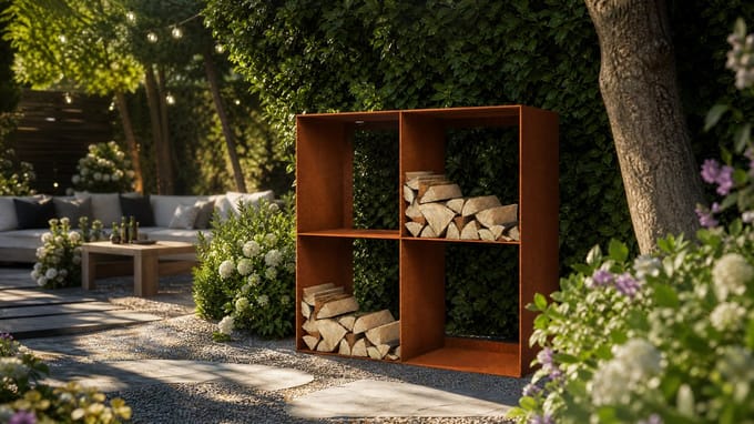 Houtopslag Cortenstaal 100x40x100 cm