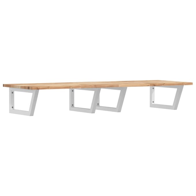 vidaXL - Badkamer - wandschap - staal - en - massief - acaciahout