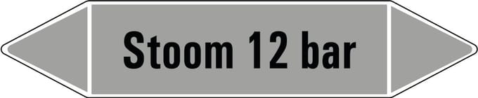Stoom 12 bar leidingmarkering op vel 75 x 17 mm - 8 per vel