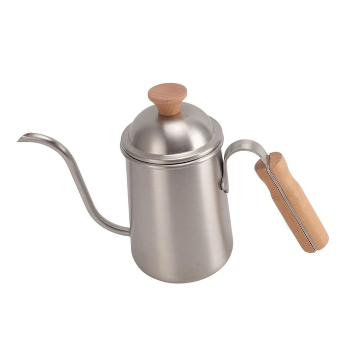 Koffiepot 650ml Roestvrij Staal Handbrouwen Schuurproces met Houten Handvat Koffieketel voor L gray