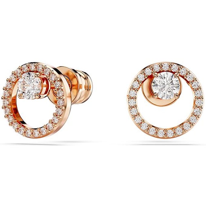 Swarovski 'Dextera' Dames Vergulde Metalen Stud Oorbellen - Roze 5692263
