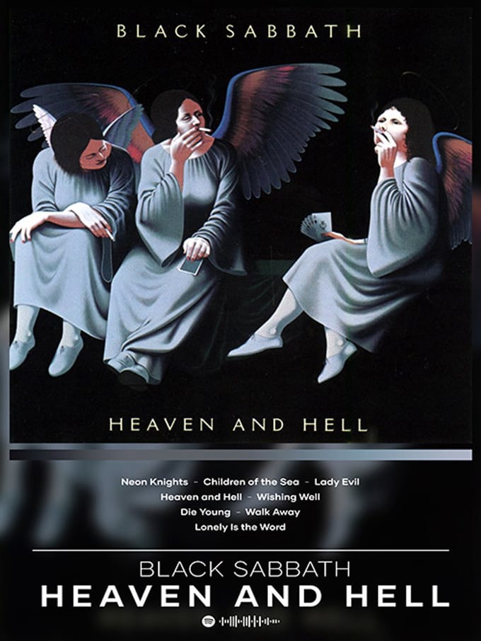 Signs-USA - Concert Sign - metaal - Black Sabbath - Heaven And Hell - 20 x 30 cm