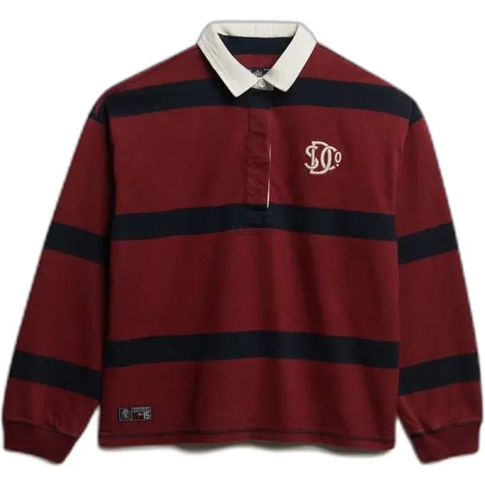 Gestreepte lange mouwen polo voor dames Superdry Heritage