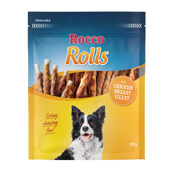 12x200g Kauwrollen met Kipfilet Rocco Hondensnacks