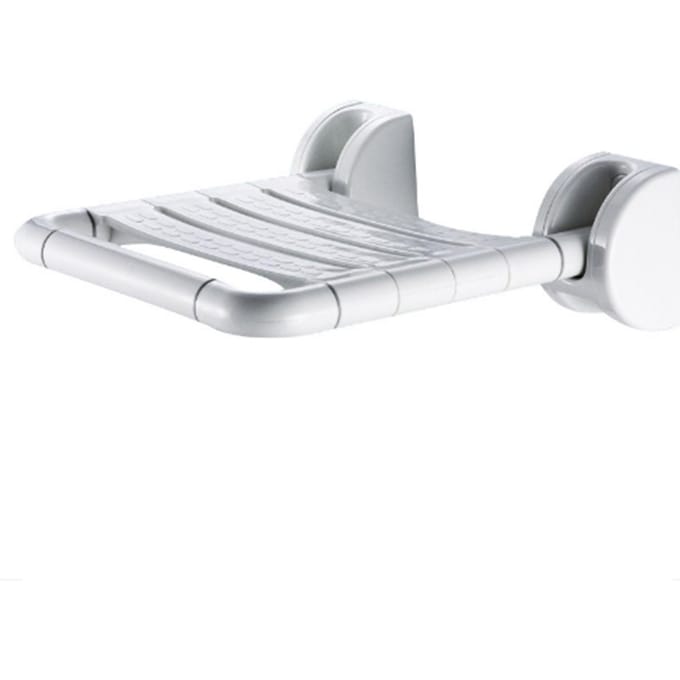 Opklapbaar Douchezitje Wandmontage Ruimtebesparend Antislip Veiligheid Badkamer Wand Douchebank voor De white